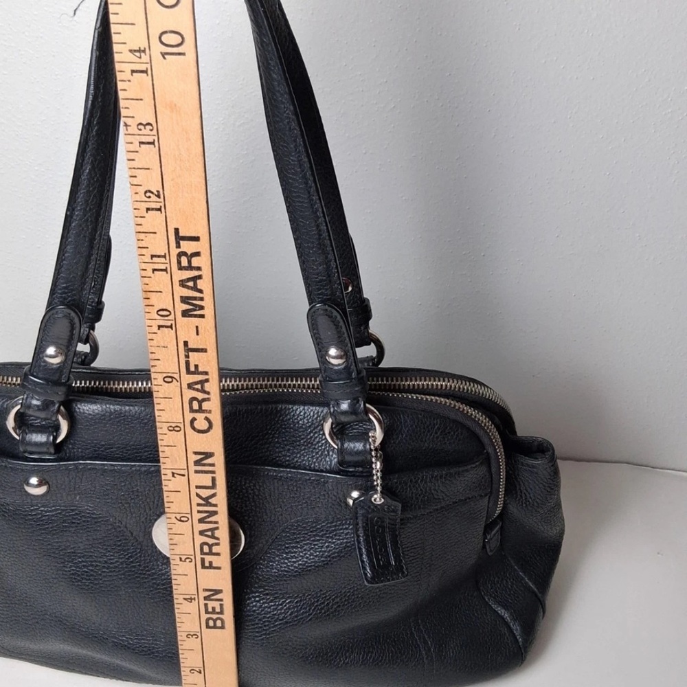 COACH Penelope Black Pebble Leather Shoulder Handbag - Picture 11 of 17
